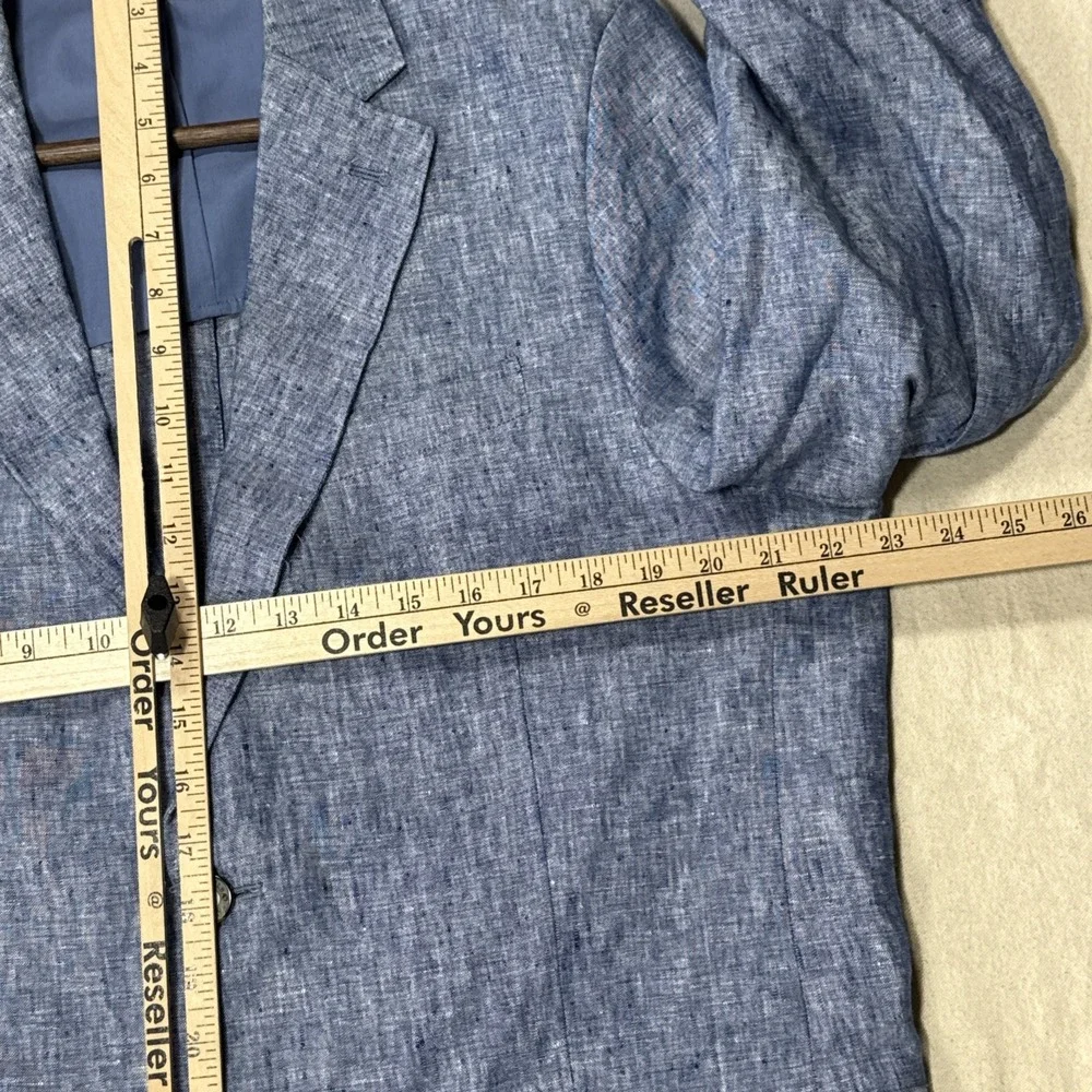 Linen Blazer Blue Tasso Elba Mens Blue Sport Coat Summer Wedding Sz Large
